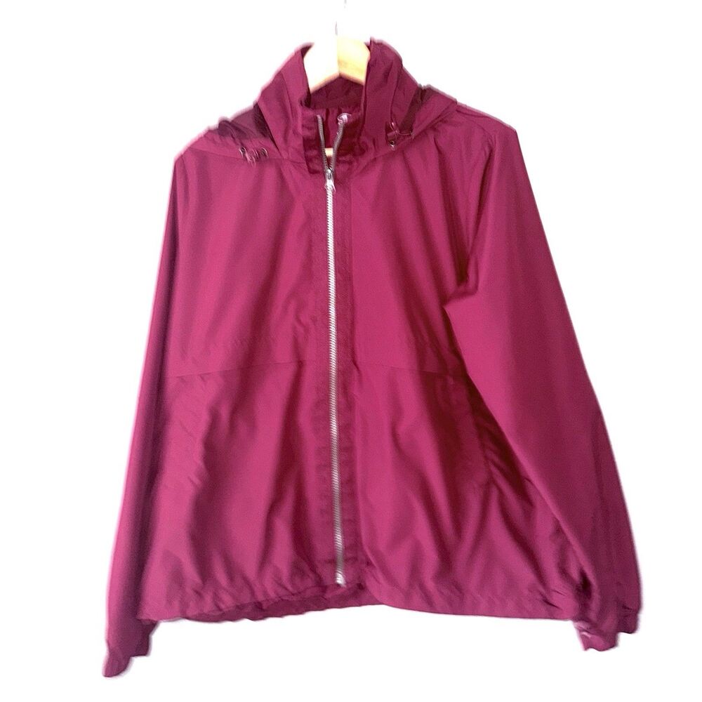 Athletic Works Women's Active Commuter Jacket with Hood Dark Red Size XL 16-18